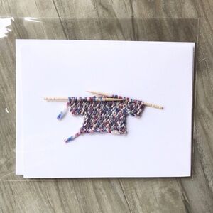 Hand-knit sweater card